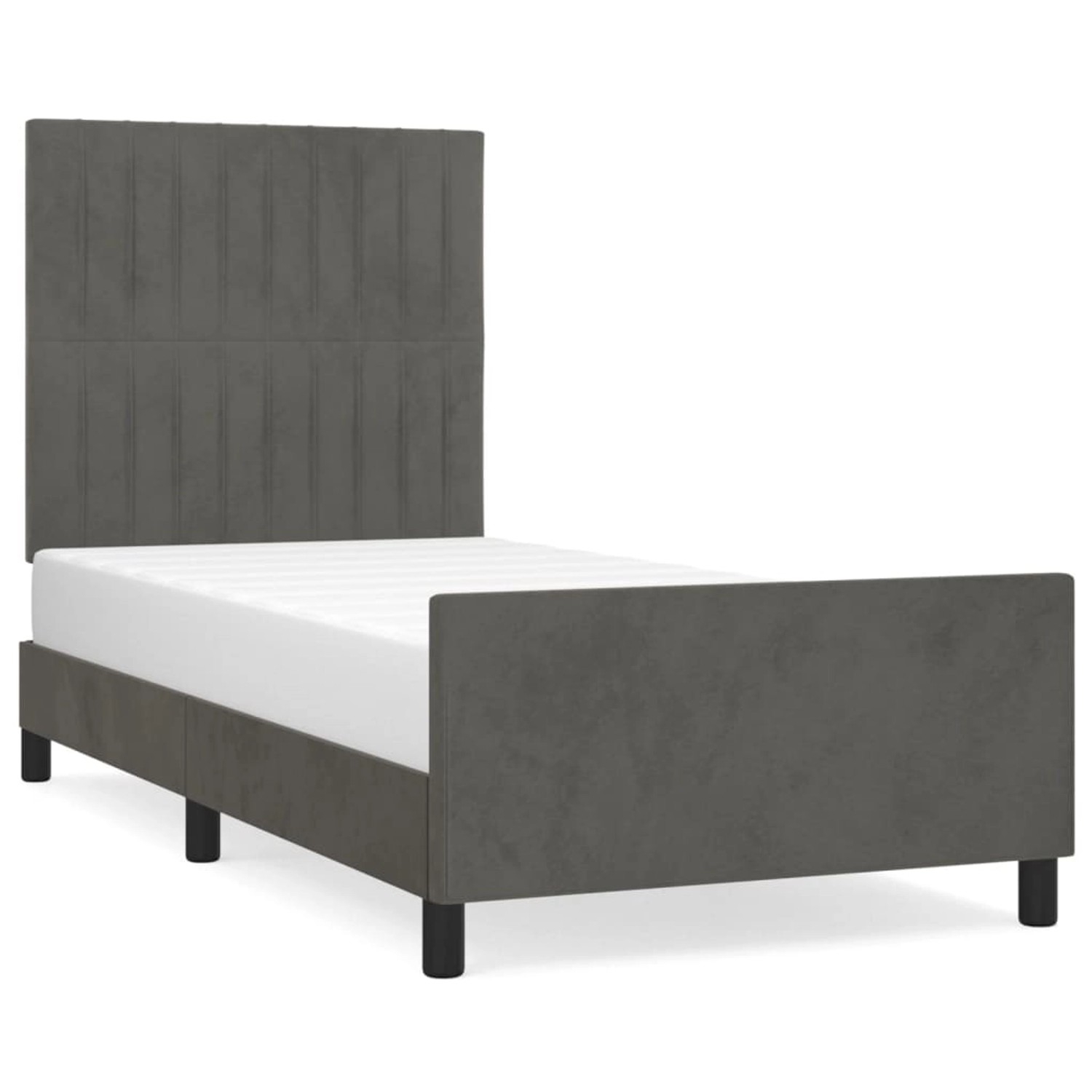 vidaXL Bettgestell mit Kopfteil Dunkelgrau 90x190 cm Samt Modell 61394533 vidaXL Bettgestell mit Kopfteil Dunkelgrau 90x190 cm Samt Modell 61394533 von VIDAXL