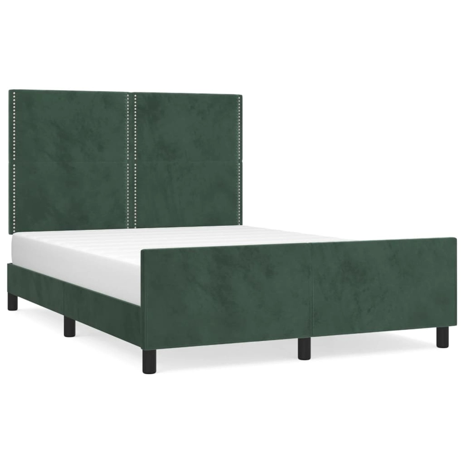 vidaXL Bettgestell mit Kopfteil Dunkelgrün 140x190 cm Samt Modell 21357329 vidaXL Bettgestell mit Kopfteil Dunkelgrün 140x190 cm Samt Modell 21357329 von VIDAXL