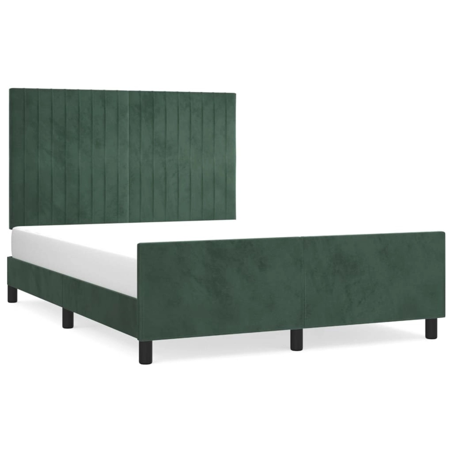 vidaXL Bettgestell mit Kopfteil Dunkelgrün 140x200 cm Samt Modell 41357405 vidaXL Bettgestell mit Kopfteil Dunkelgrün 140x200 cm Samt Modell 41357405 von VIDAXL