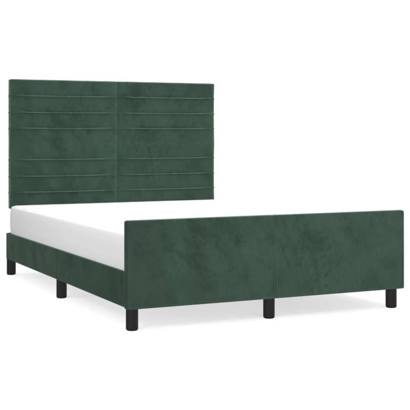 vidaXL Bettgestell mit Kopfteil Dunkelgrün 140x200 cm Samt Modell 51357465 von VIDAXL