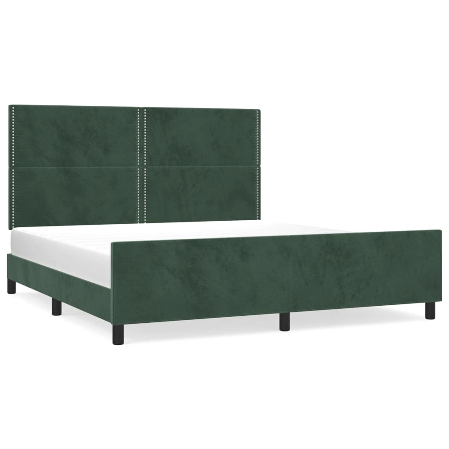 vidaXL Bettgestell mit Kopfteil Dunkelgrün 160x200 cm Samt Modell 21367842 vidaXL Bettgestell mit Kopfteil Dunkelgrün 160x200 cm Samt Modell 21367842 von VIDAXL