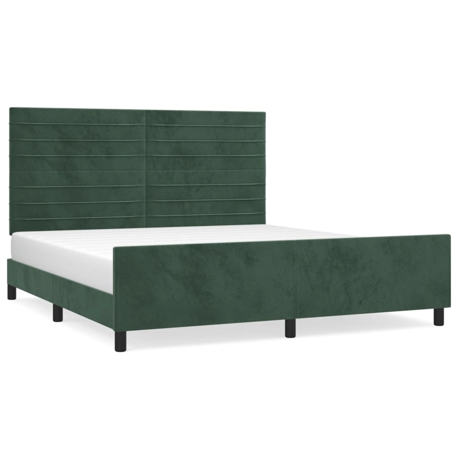 vidaXL Bettgestell mit Kopfteil Dunkelgrün 160x200 cm Samt Modell 31357482 vidaXL Bettgestell mit Kopfteil Dunkelgrün 160x200 cm Samt Modell 31357482 von VIDAXL