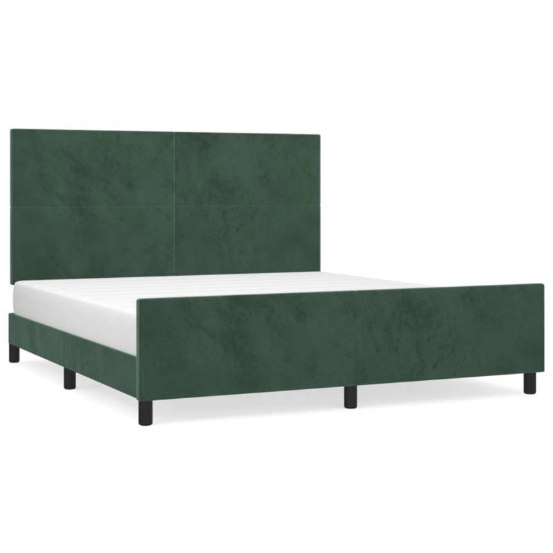 vidaXL Bettgestell mit Kopfteil Dunkelgrün 180x200 cm Samt Modell 11367828 von VIDAXL