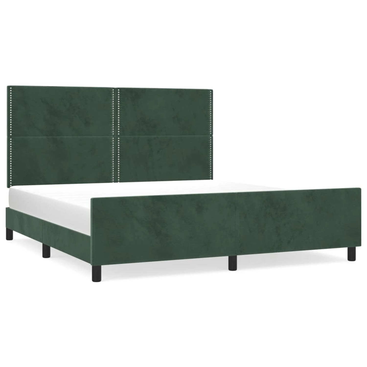 vidaXL Bettgestell mit Kopfteil Dunkelgrün 180x200 cm Samt Modell 31357334 von VIDAXL