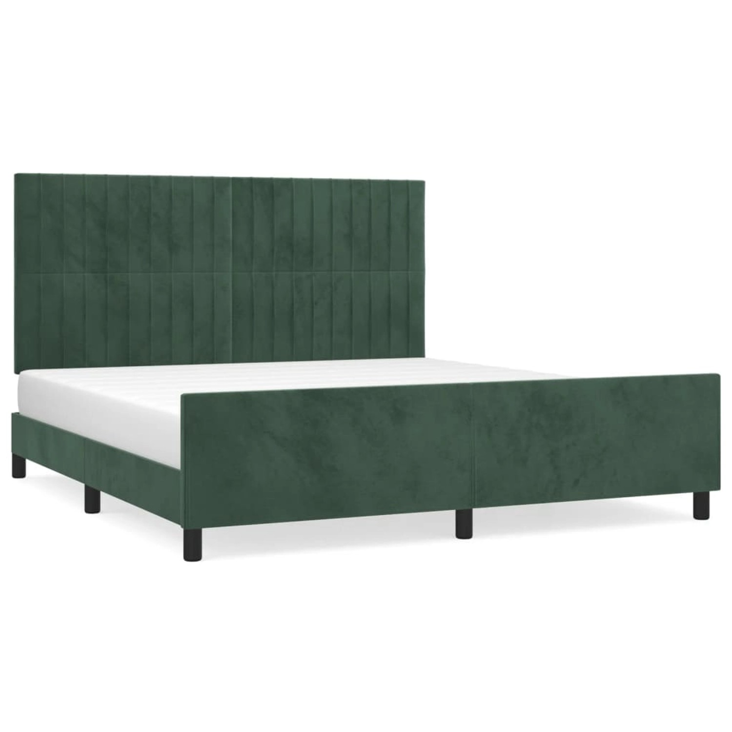 vidaXL Bettgestell mit Kopfteil Dunkelgrün 180x200 cm Samt Modell 41371394 von VIDAXL