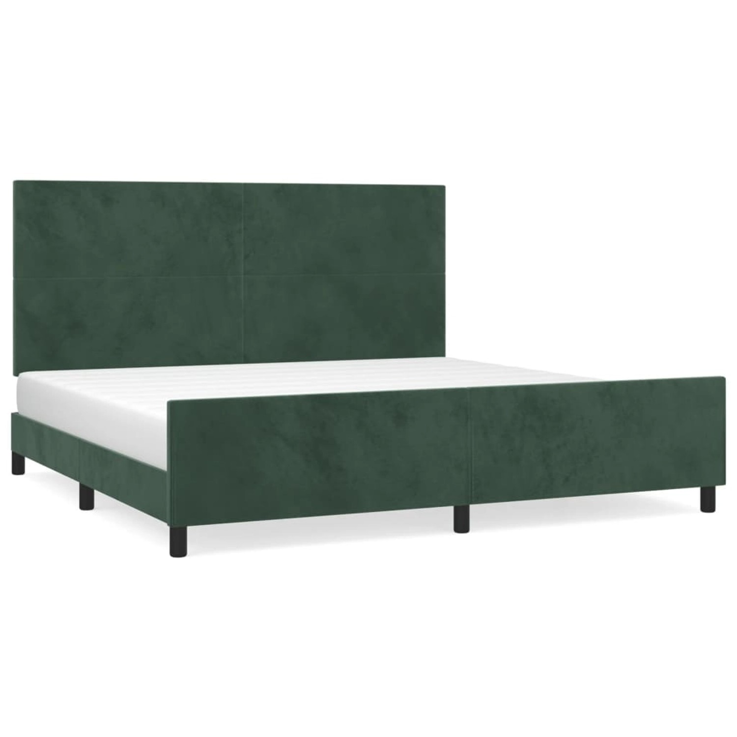 vidaXL Bettgestell mit Kopfteil Dunkelgrün 200x200 cm Samt Modell 41357320 von VIDAXL