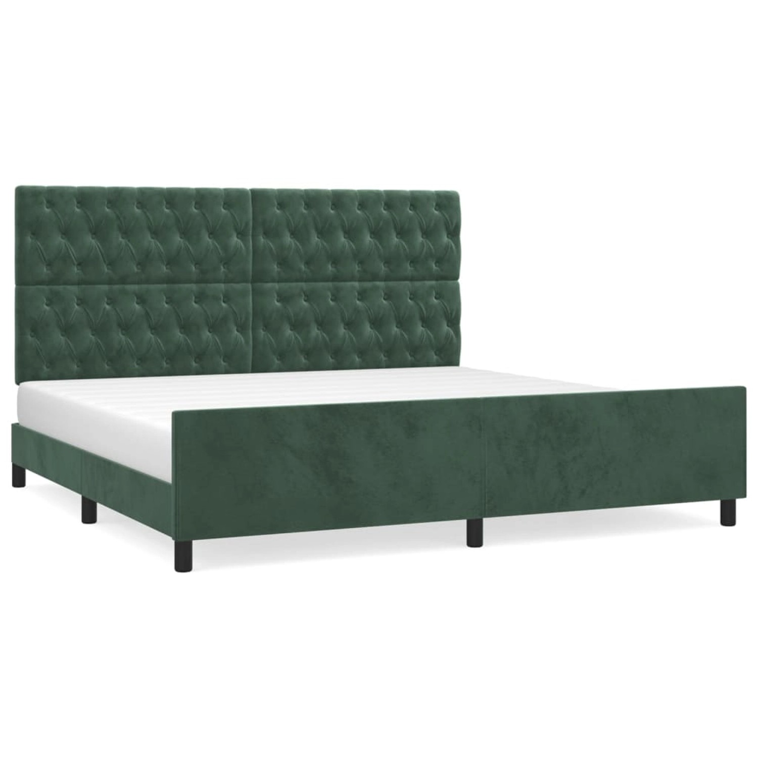 vidaXL Bettgestell mit Kopfteil Dunkelgrün 200x200 cm Samt Modell 51388558 von VIDAXL
