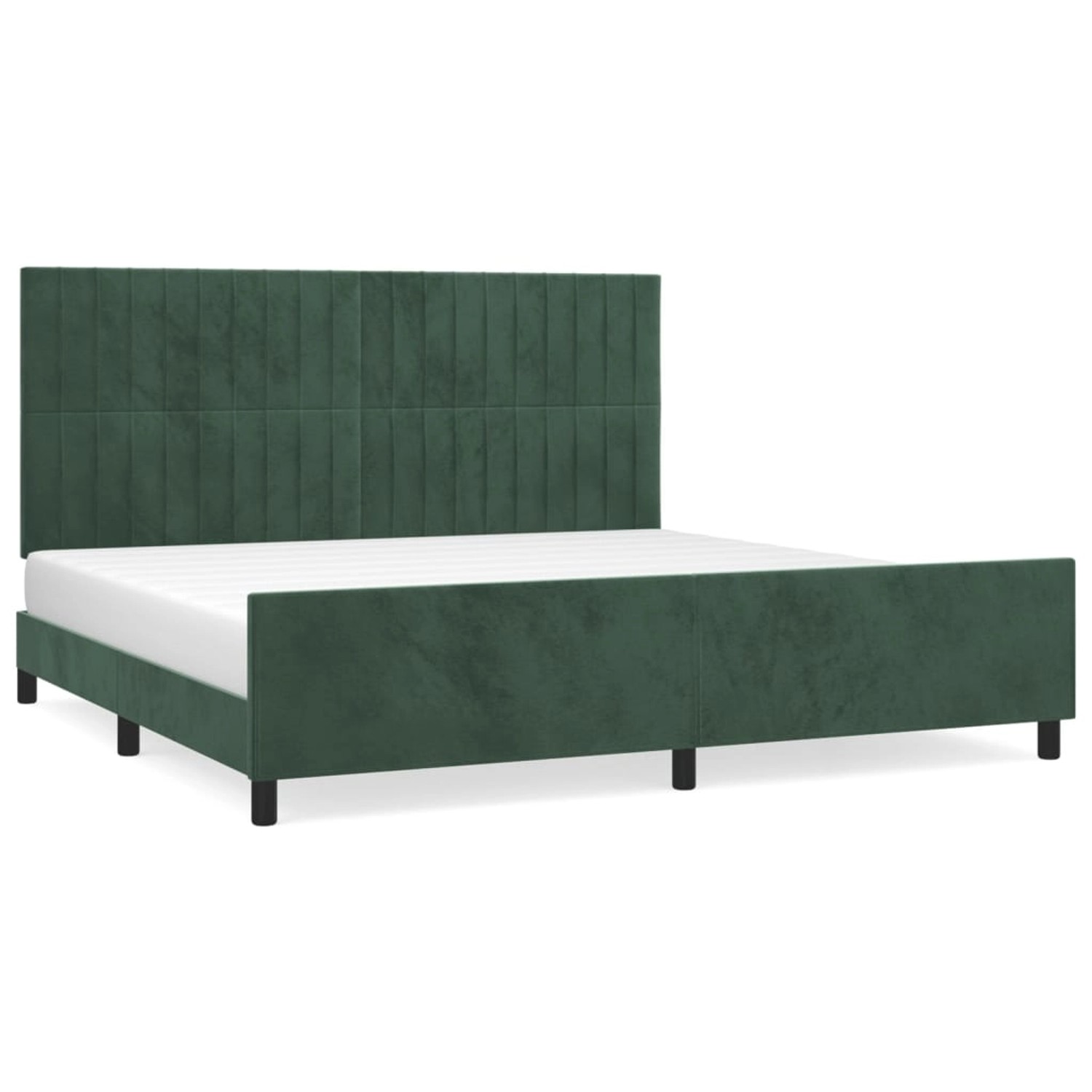 vidaXL Bettgestell mit Kopfteil Dunkelgrün 200x200 cm Samt Modell 61357471 von VIDAXL