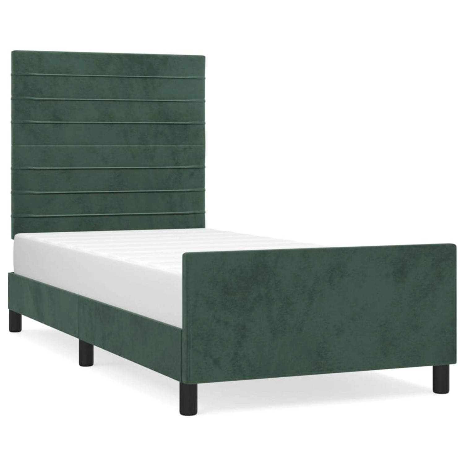 vidaXL Bettgestell mit Kopfteil Dunkelgrün 80x200 cm Samt Modell 81357416 vidaXL Bettgestell mit Kopfteil Dunkelgrün 80x200 cm Samt Modell 81357416 von VIDAXL