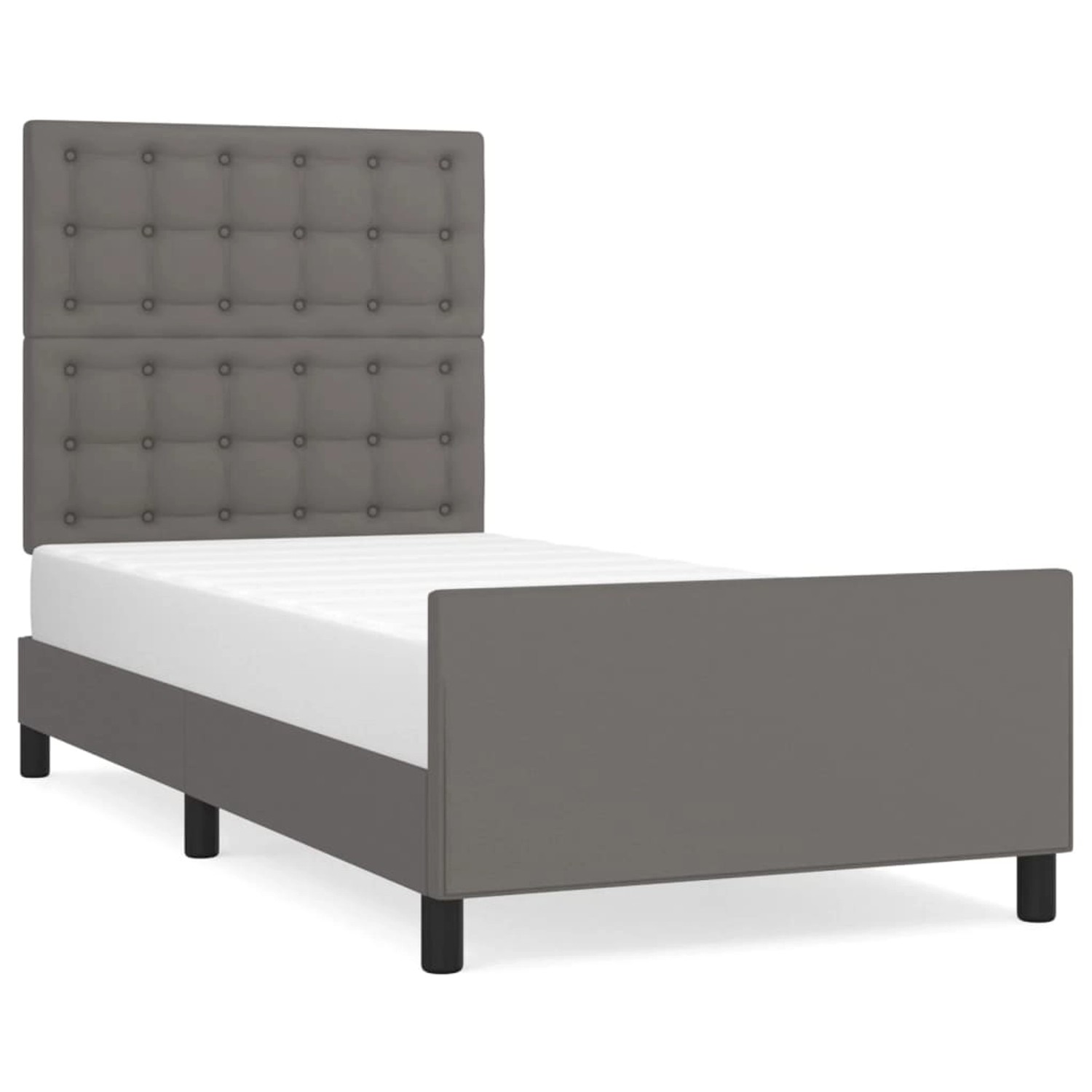 vidaXL Bettgestell mit Kopfteil Grau 100x200 cm Kunstleder Modell 41368933 vidaXL Bettgestell mit Kopfteil Grau 100x200 cm Kunstleder Modell 41368933 von VIDAXL