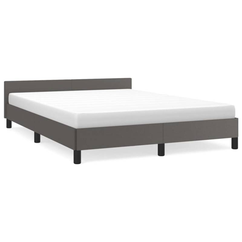 vidaXL Bettgestell mit Kopfteil Grau 140x200 cm Kunstleder Modell 11381642 von VIDAXL