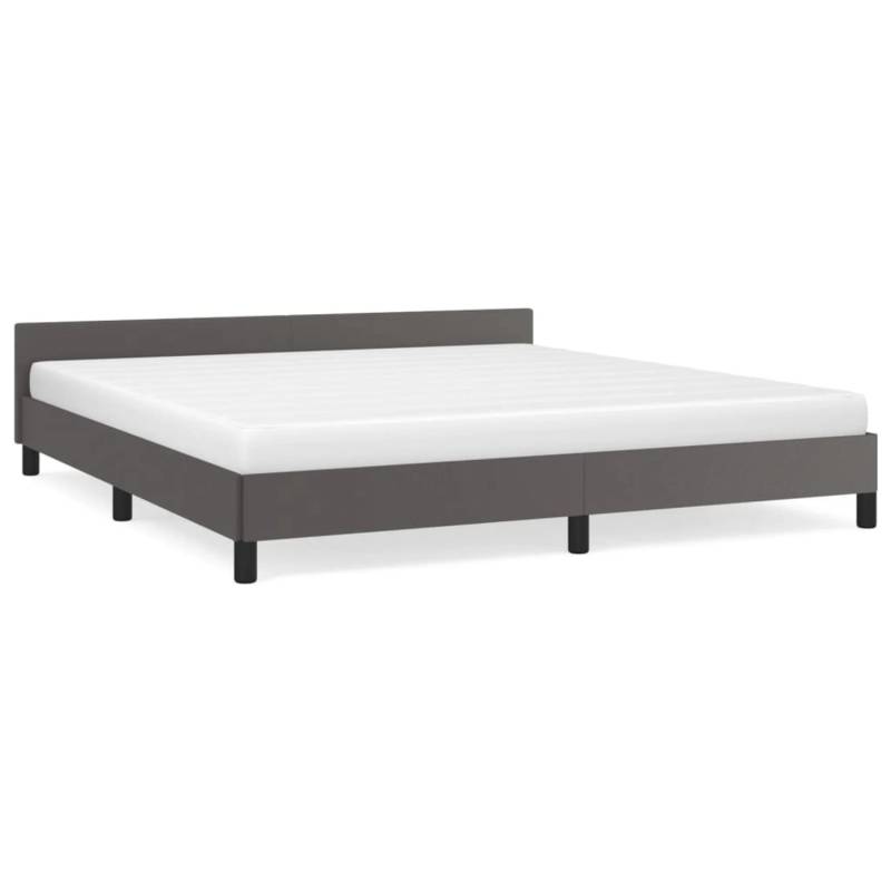 vidaXL Bettgestell mit Kopfteil Grau 160x200 cm Kunstleder Modell 11395705 von VIDAXL