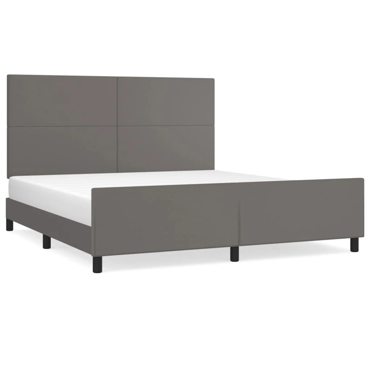 vidaXL Bettgestell mit Kopfteil Grau 160x200 cm Kunstleder Modell 21395632 vidaXL Bettgestell mit Kopfteil Grau 160x200 cm Kunstleder Modell 21395632 von VIDAXL