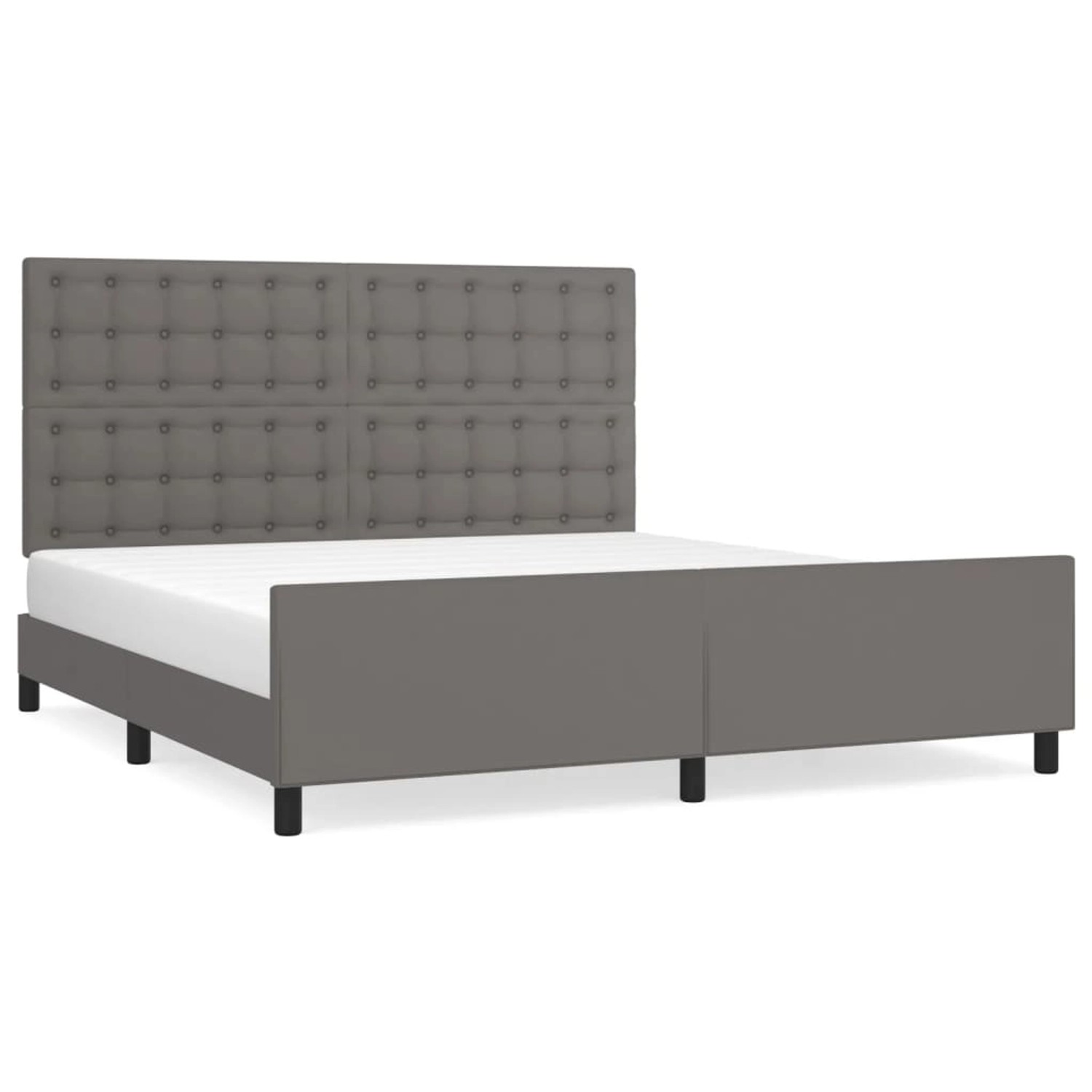 vidaXL Bettgestell mit Kopfteil Grau 160x200 cm Kunstleder Modell 31395681 vidaXL Bettgestell mit Kopfteil Grau 160x200 cm Kunstleder Modell 31395681 von VIDAXL