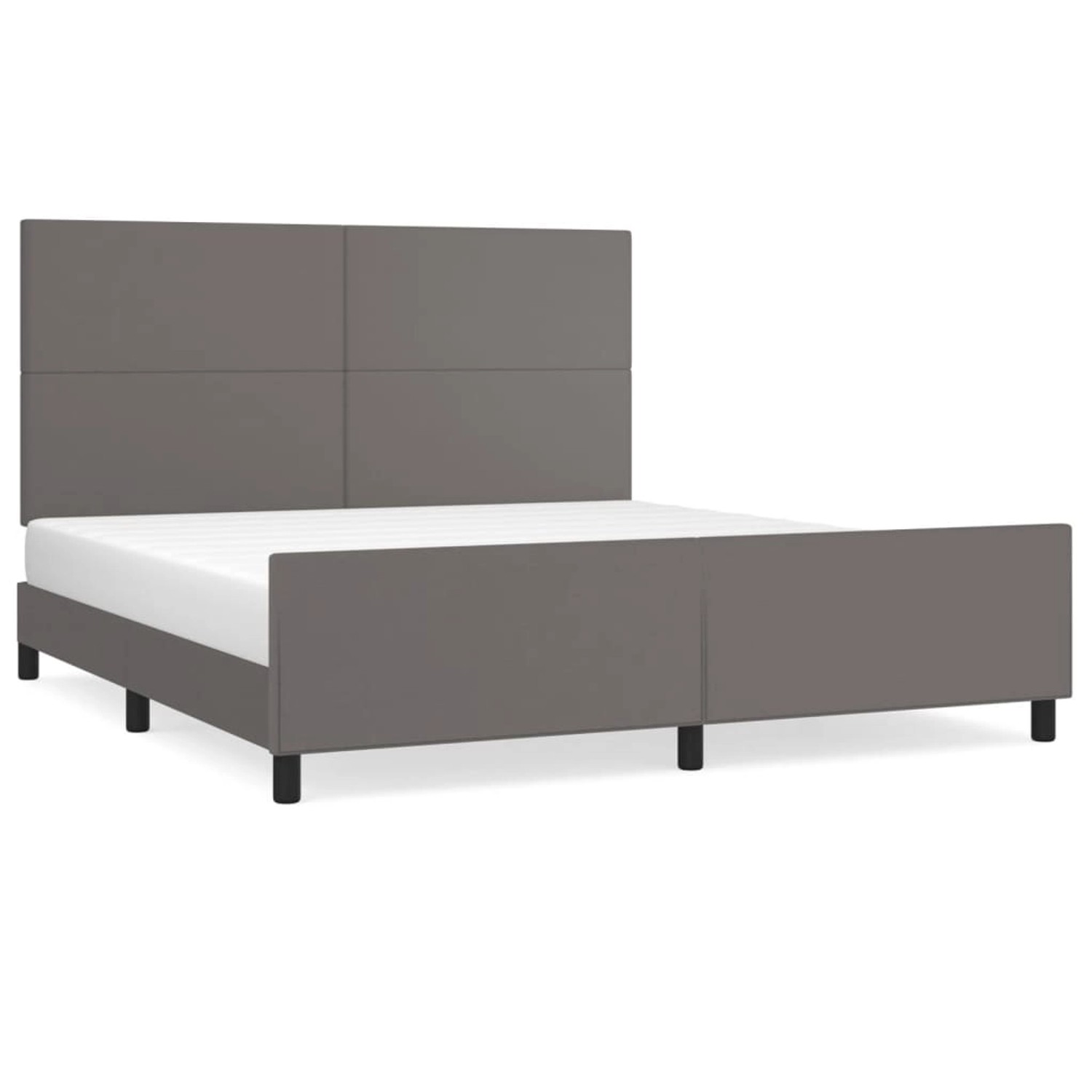 vidaXL Bettgestell mit Kopfteil Grau 180x200 cm Kunstleder Modell 31388327 vidaXL Bettgestell mit Kopfteil Grau 180x200 cm Kunstleder Modell 31388327 von VIDAXL