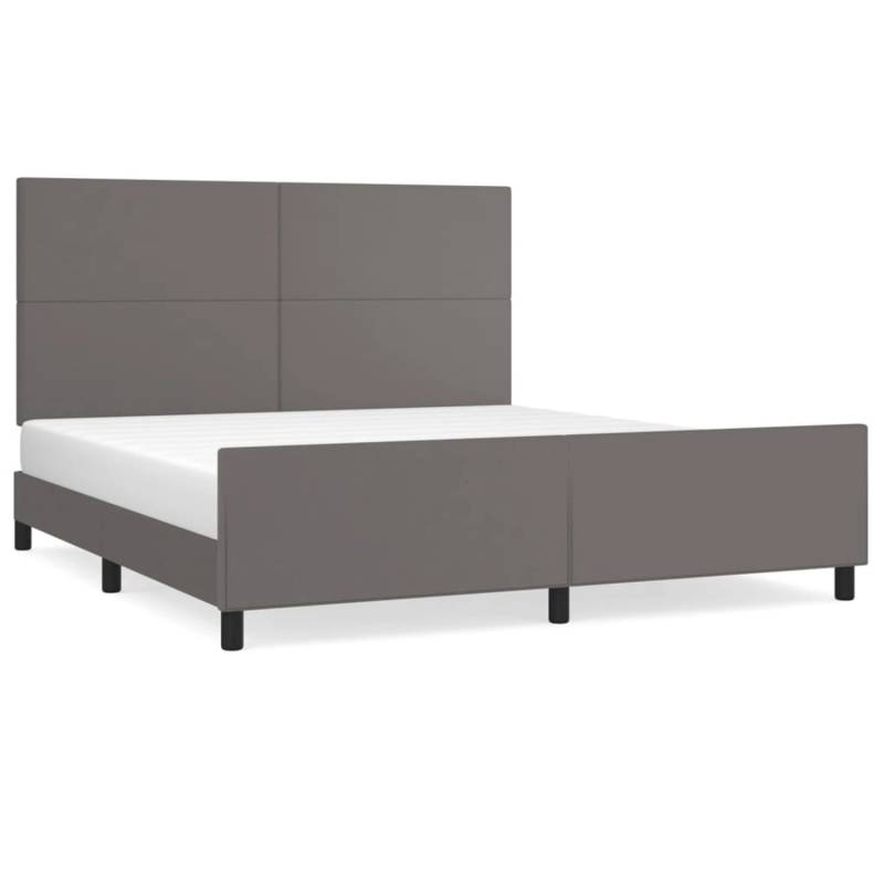 vidaXL Bettgestell mit Kopfteil Grau 180x200 cm Kunstleder Modell 31388327 von VIDAXL