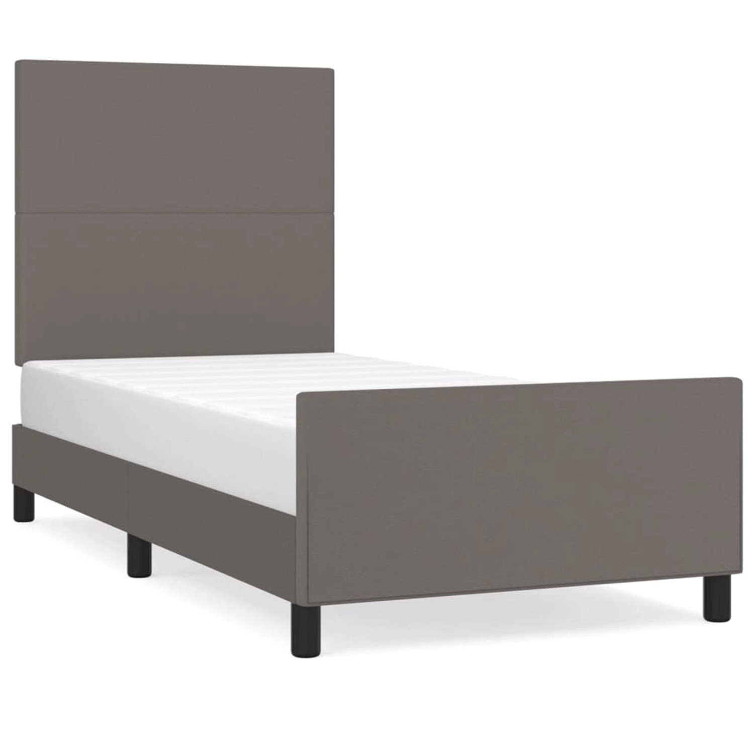 vidaXL Bettgestell mit Kopfteil Grau 80x200 cm Kunstleder Modell 31366520 vidaXL Bettgestell mit Kopfteil Grau 80x200 cm Kunstleder Modell 31366520 von VIDAXL