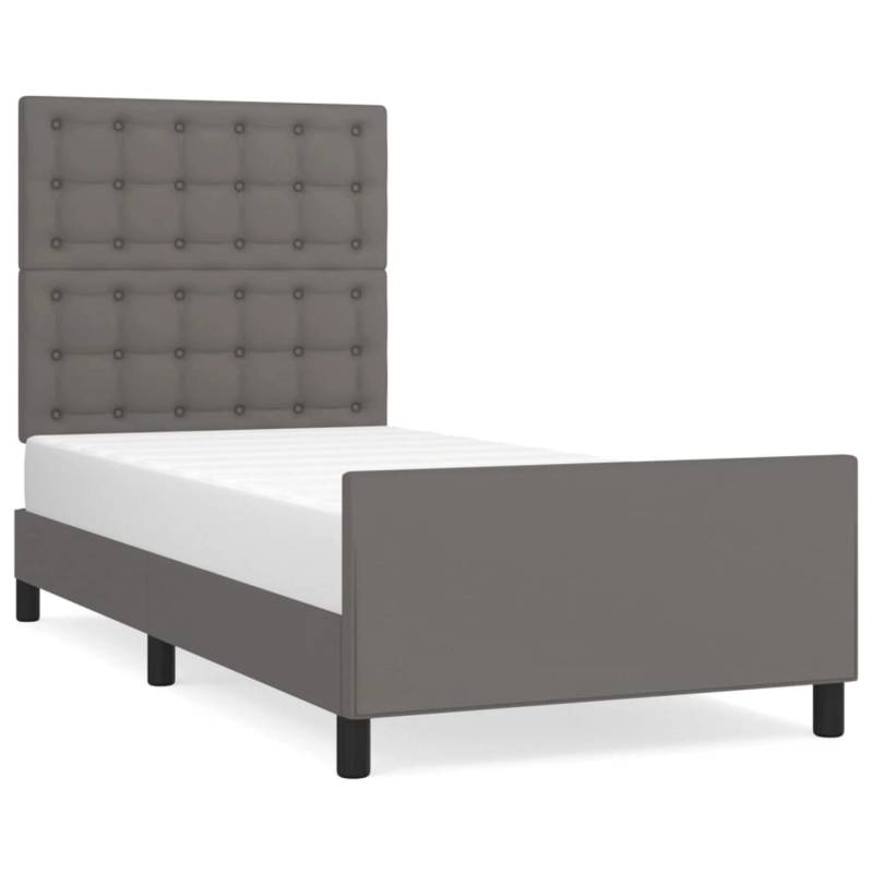 vidaXL Bettgestell mit Kopfteil Grau 90x200 cm Kunstleder Modell 21395051 von VIDAXL