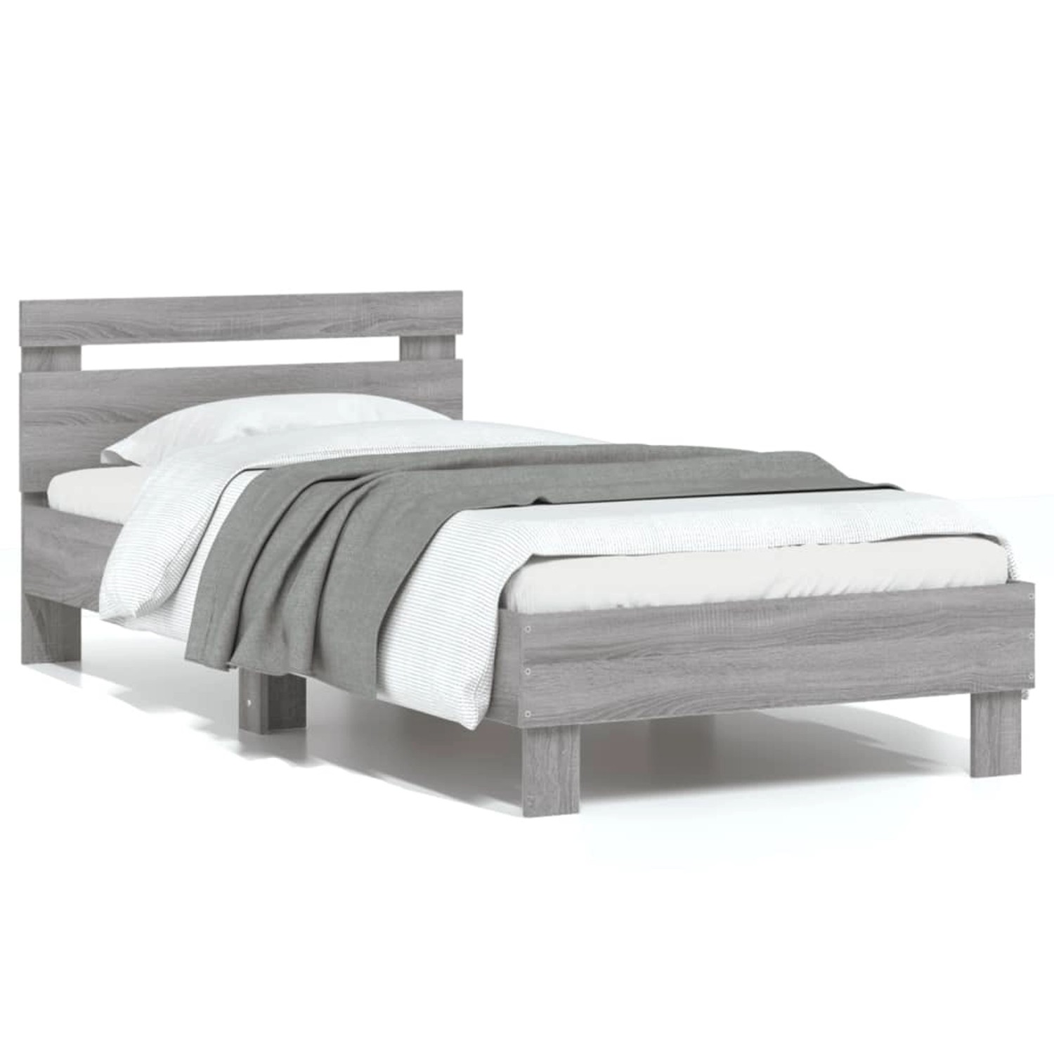 vidaXL Bettgestell mit Kopfteil Grau Sonoma 75x190 cm Holzwerkstoff1947107 vidaXL Bettgestell mit Kopfteil Grau Sonoma 75x190 cm Holzwerkstoff1947107 von VIDAXL