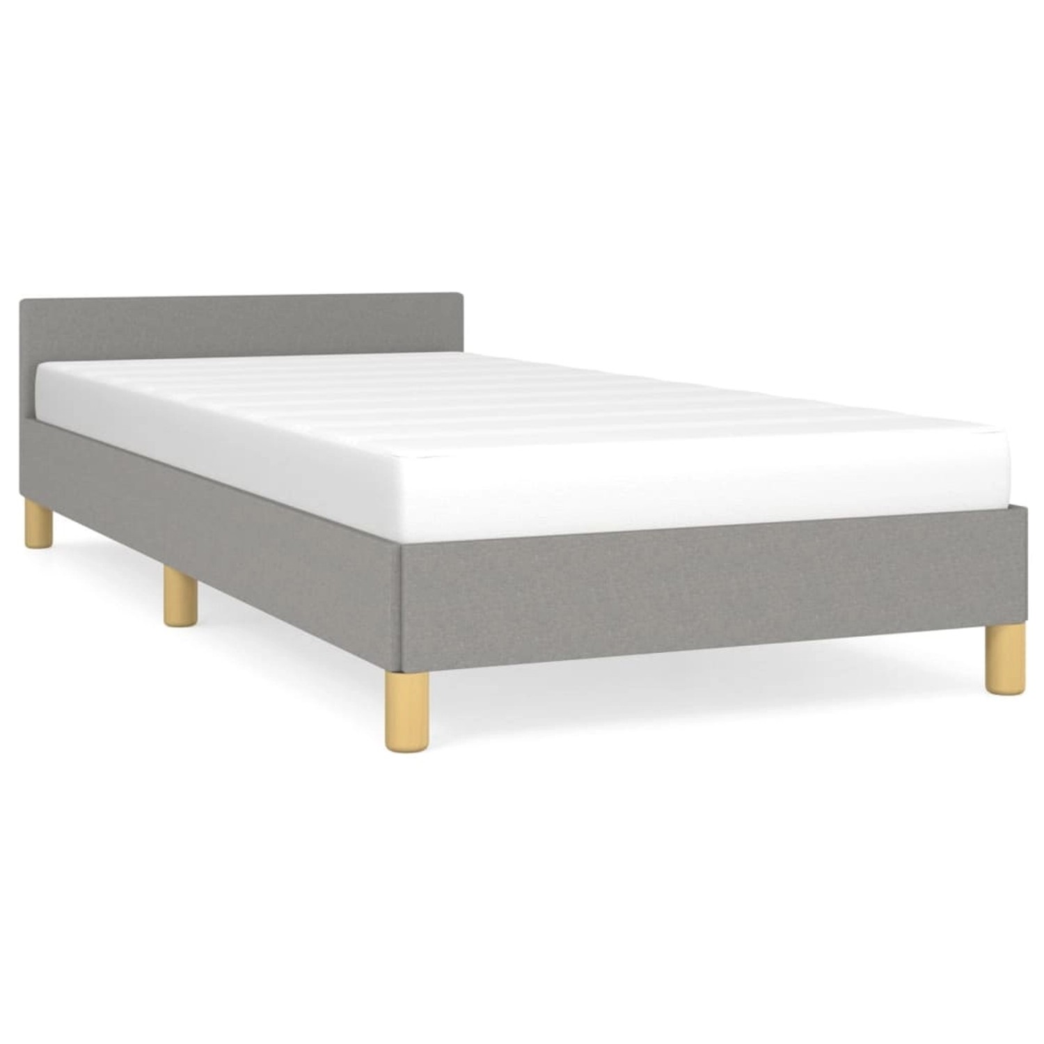 vidaXL Bettgestell mit Kopfteil Hellgrau 100x200 cm Stoff Modell 31378181 vidaXL Bettgestell mit Kopfteil Hellgrau 100x200 cm Stoff Modell 31378181 von VIDAXL