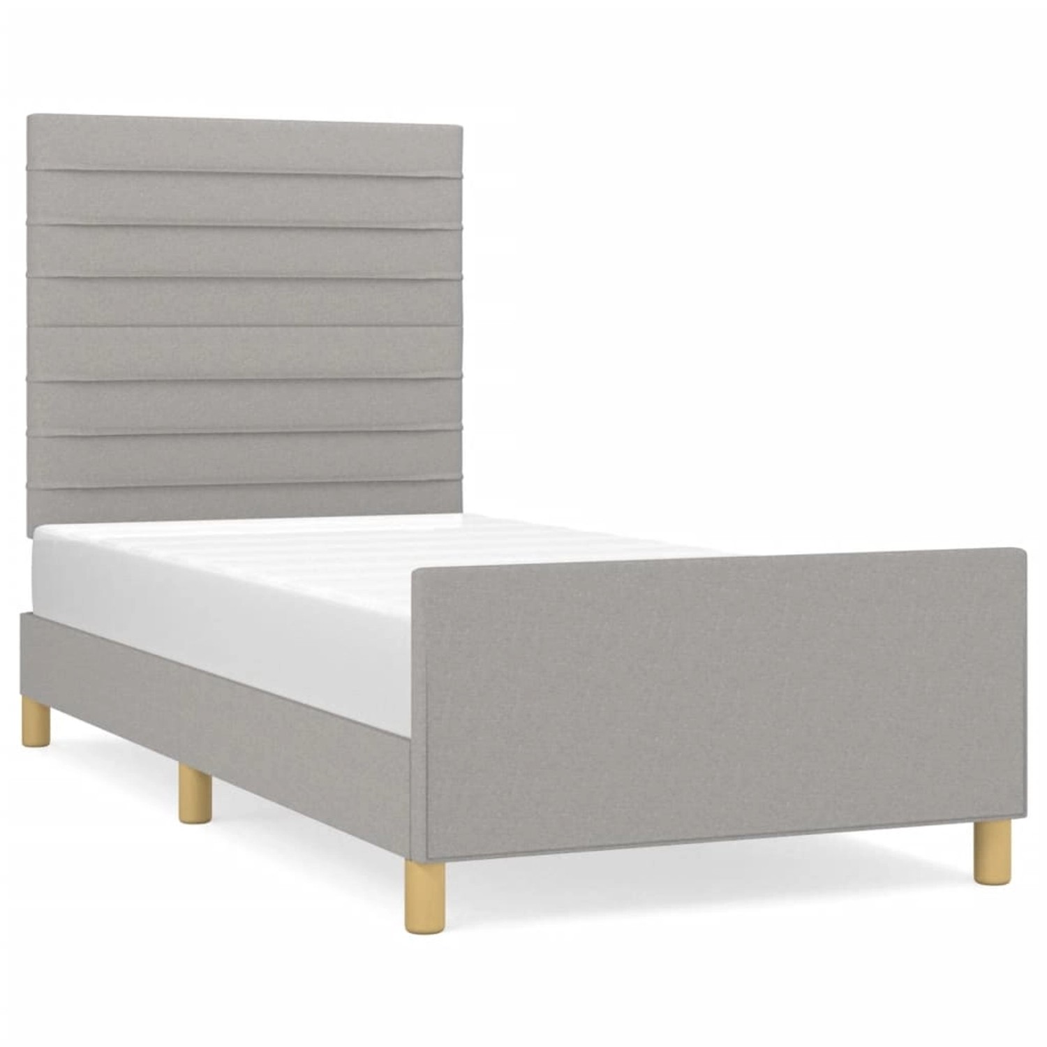 vidaXL Bettgestell mit Kopfteil Hellgrau 100x200 cm Stoff Modell 61400305 vidaXL Bettgestell mit Kopfteil Hellgrau 100x200 cm Stoff Modell 61400305 von VIDAXL