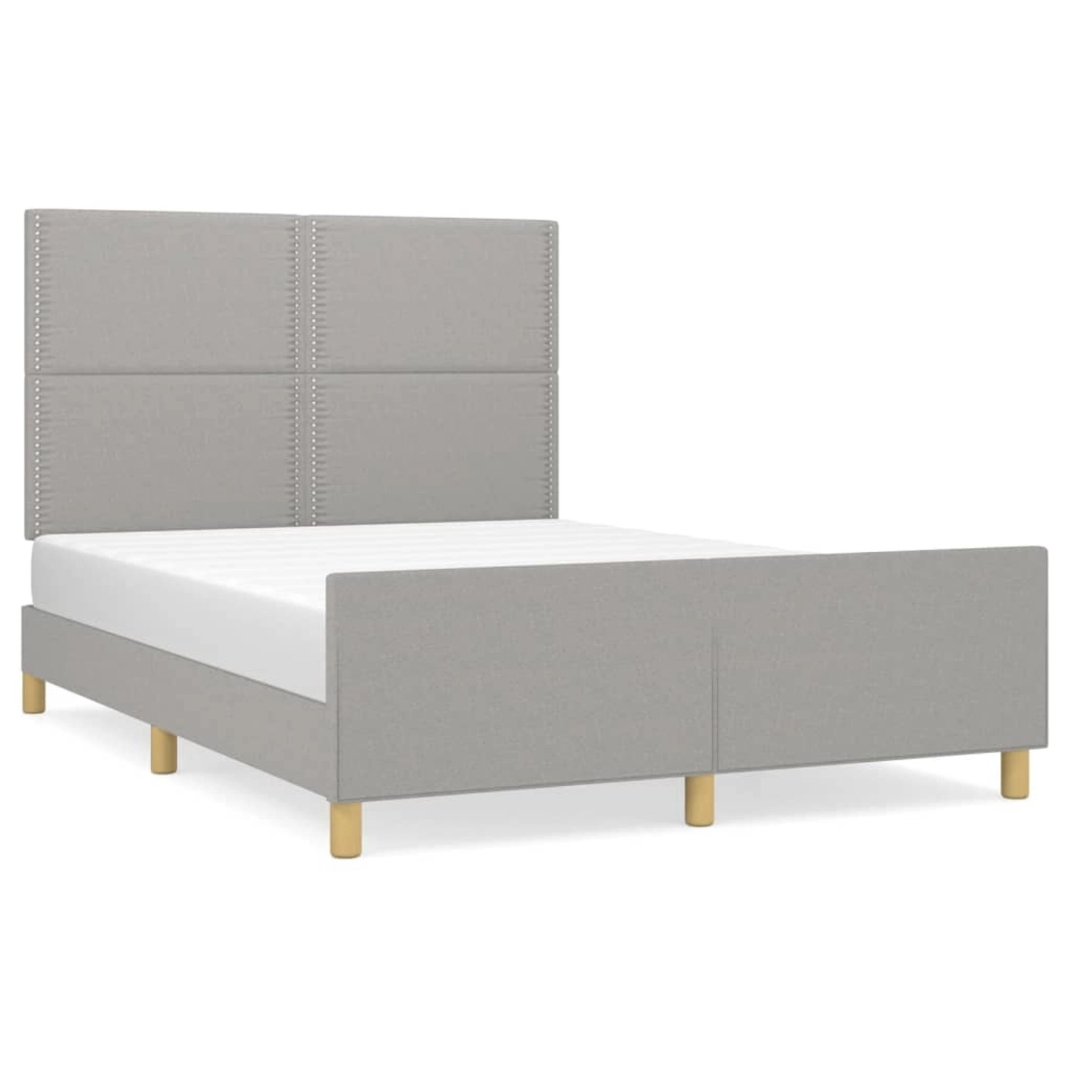 vidaXL Bettgestell mit Kopfteil Hellgrau 140x190 cm Stoff Modell 31379037 vidaXL Bettgestell mit Kopfteil Hellgrau 140x190 cm Stoff Modell 31379037 von VIDAXL