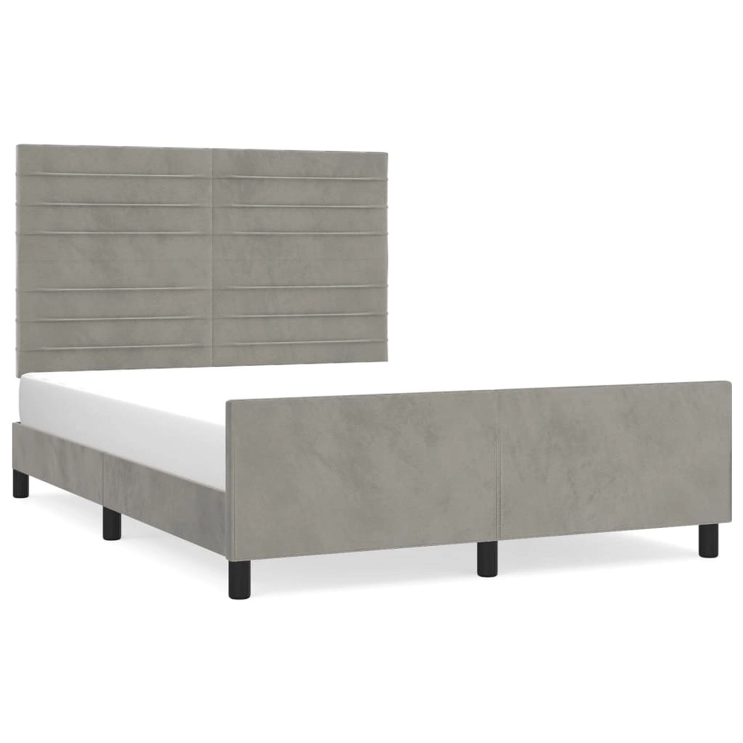 vidaXL Bettgestell mit Kopfteil Hellgrau 140x200 cm Samt Modell 31366421 vidaXL Bettgestell mit Kopfteil Hellgrau 140x200 cm Samt Modell 31366421 von VIDAXL
