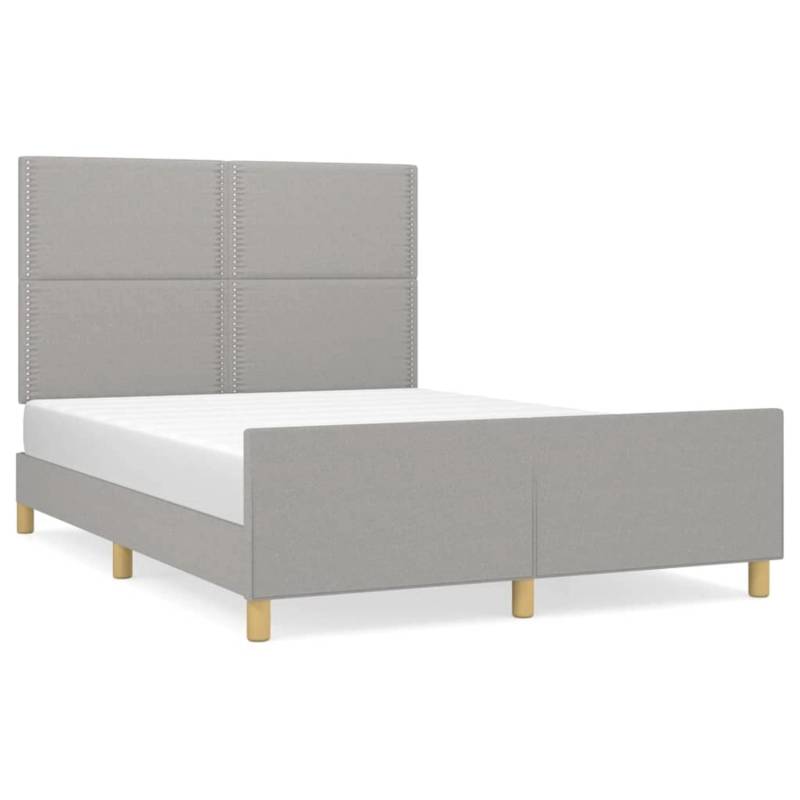 vidaXL Bettgestell mit Kopfteil Hellgrau 140x200 cm Stoff Modell 21358949 von VIDAXL