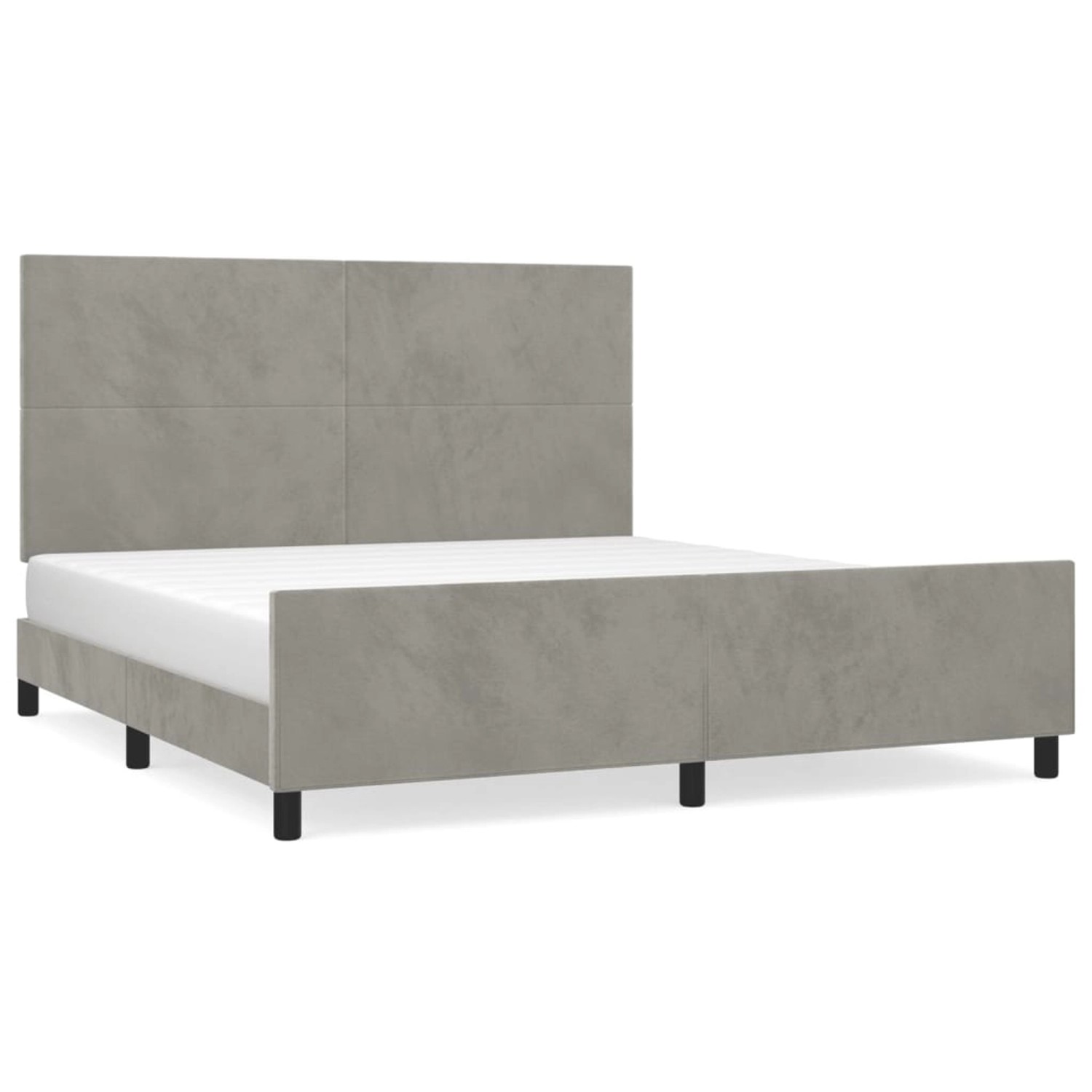 vidaXL Bettgestell mit Kopfteil Hellgrau 180x200 cm Samt Modell 21389508 vidaXL Bettgestell mit Kopfteil Hellgrau 180x200 cm Samt Modell 21389508 von VIDAXL