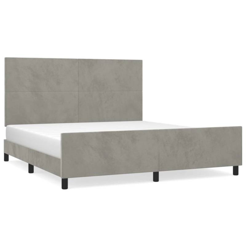 vidaXL Bettgestell mit Kopfteil Hellgrau 180x200 cm Samt Modell 21389508 von VIDAXL