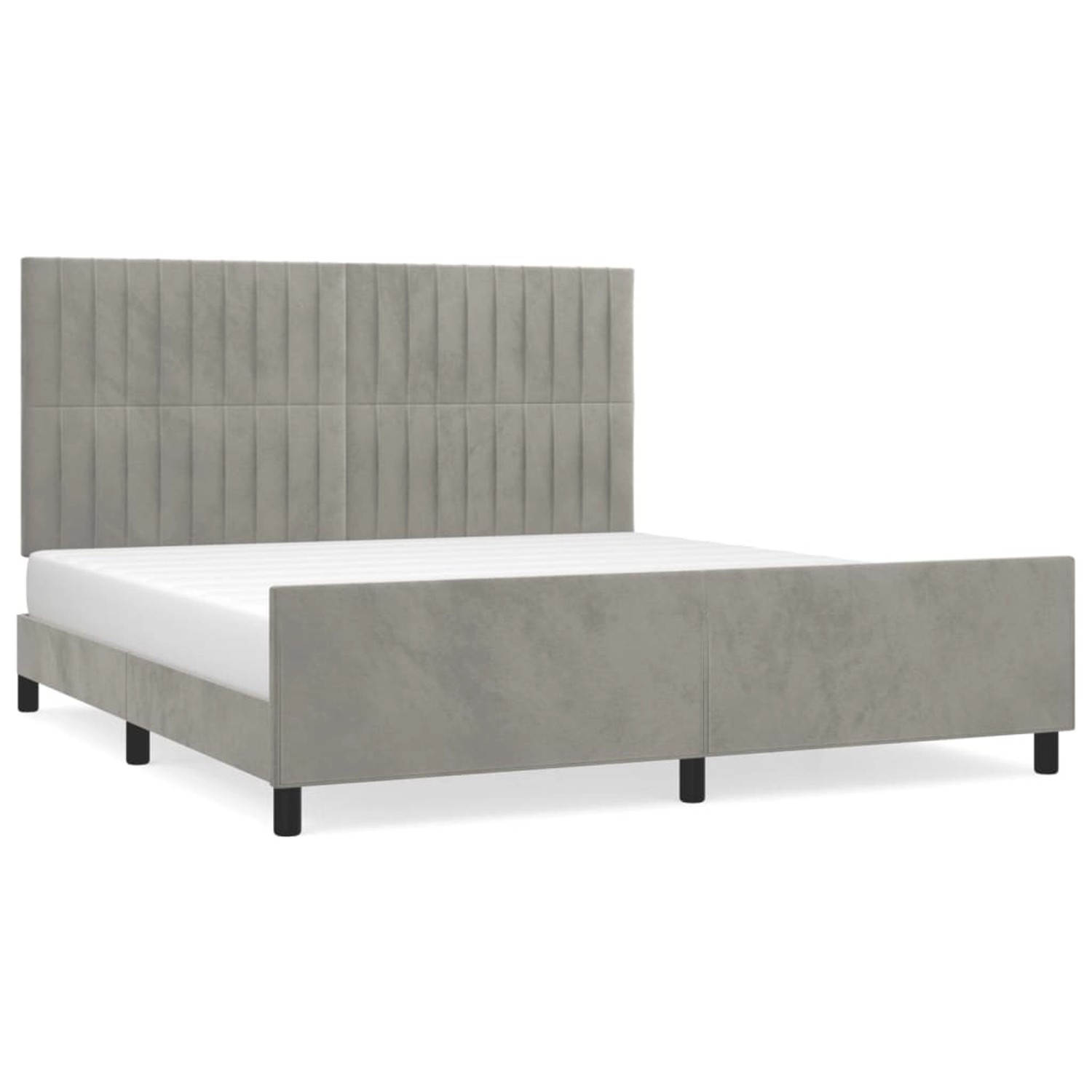 vidaXL Bettgestell mit Kopfteil Hellgrau 180x200 cm Samt Modell 41357406 vidaXL Bettgestell mit Kopfteil Hellgrau 180x200 cm Samt Modell 41357406 von VIDAXL