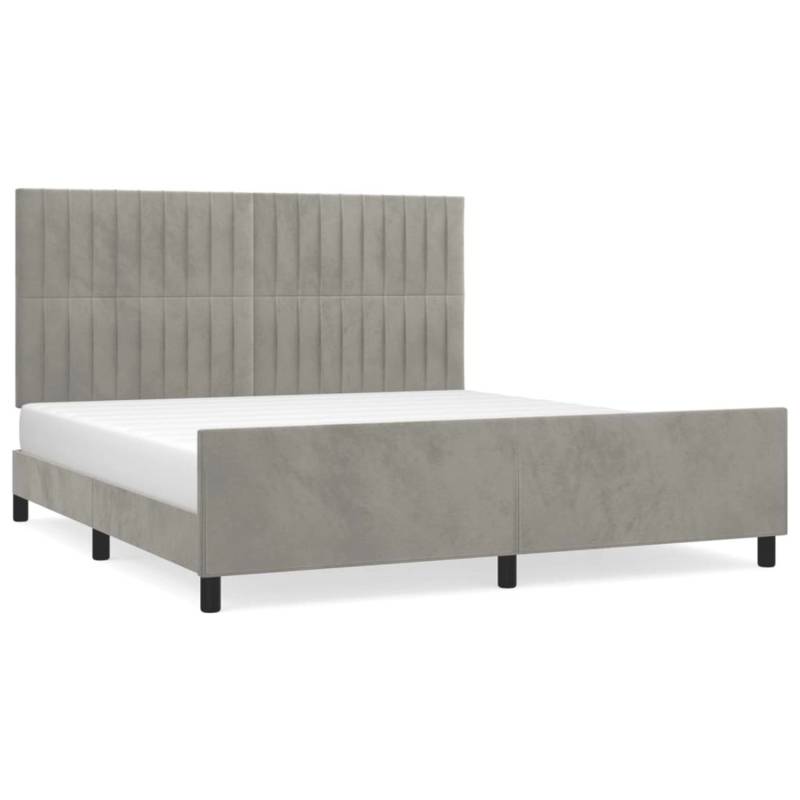 vidaXL Bettgestell mit Kopfteil Hellgrau 180x200 cm Samt Modell 41357406 von VIDAXL