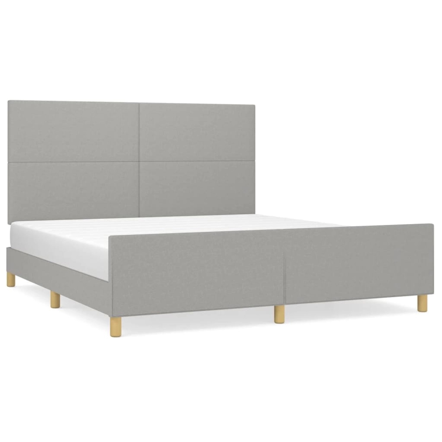 vidaXL Bettgestell mit Kopfteil Hellgrau 180x200 cm Stoff Modell 21367480 vidaXL Bettgestell mit Kopfteil Hellgrau 180x200 cm Stoff Modell 21367480 von VIDAXL