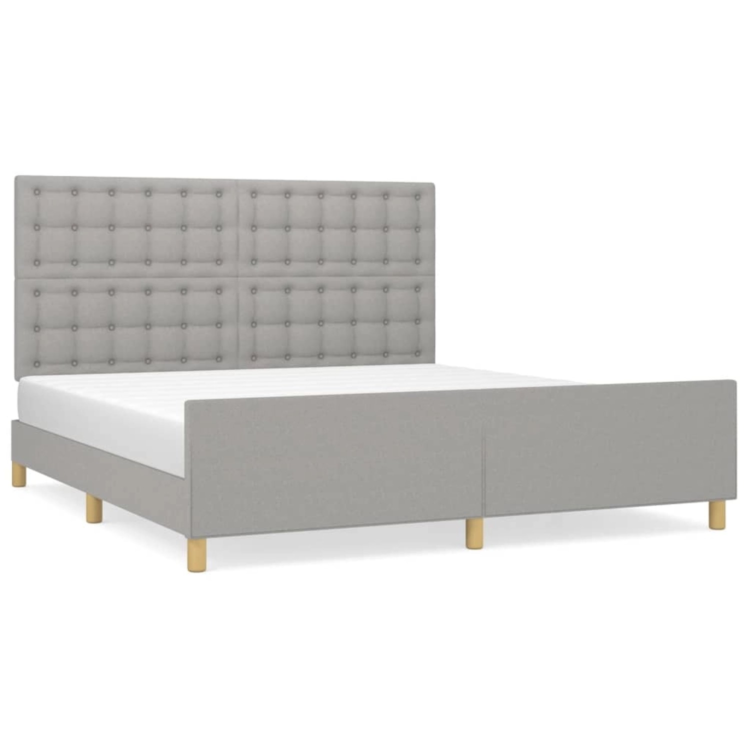 vidaXL Bettgestell mit Kopfteil Hellgrau 180x200 cm Stoff Modell 31357505 vidaXL Bettgestell mit Kopfteil Hellgrau 180x200 cm Stoff Modell 31357505 von VIDAXL
