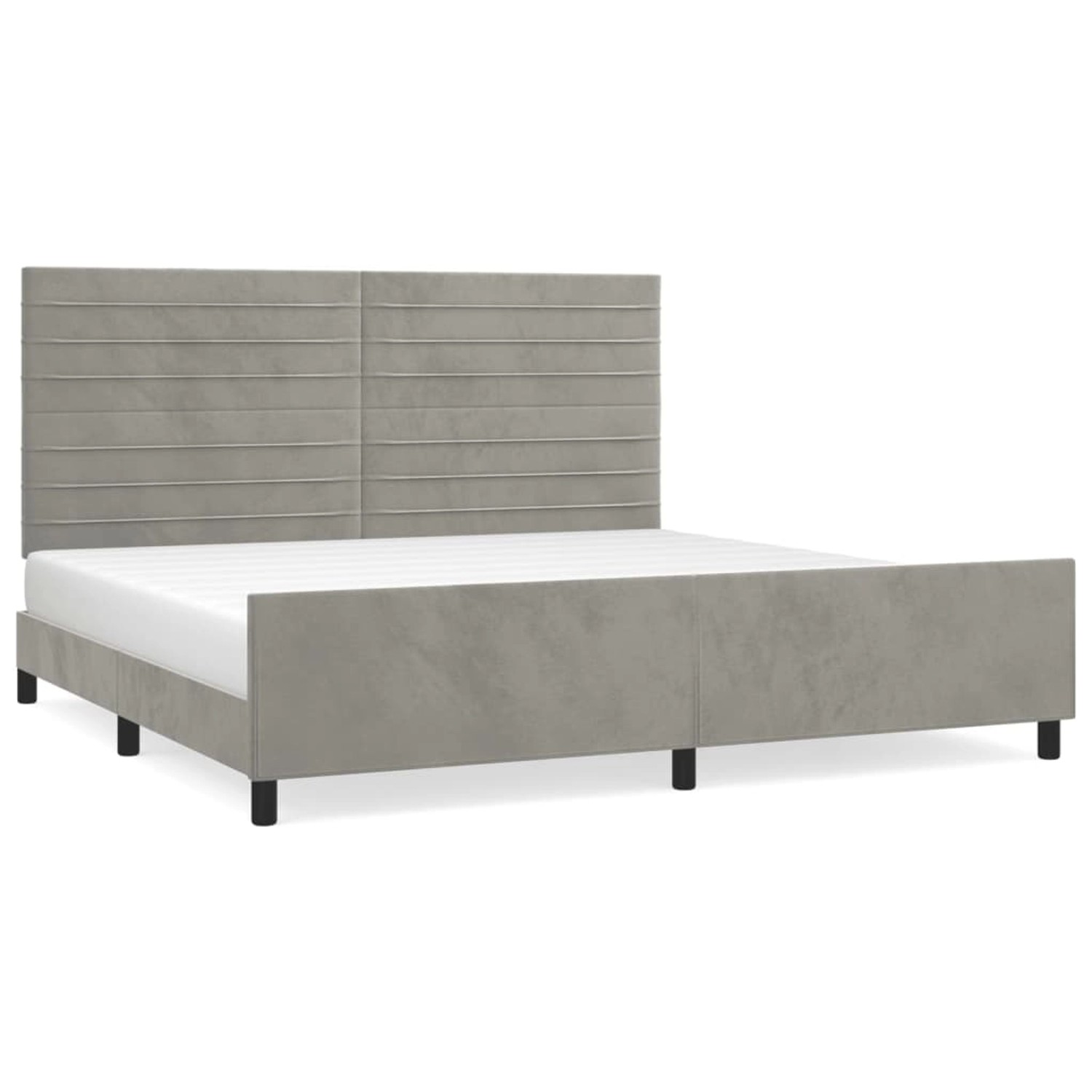 vidaXL Bettgestell mit Kopfteil Hellgrau 200x200 cm Samt Modell 51368943 vidaXL Bettgestell mit Kopfteil Hellgrau 200x200 cm Samt Modell 51368943 von VIDAXL