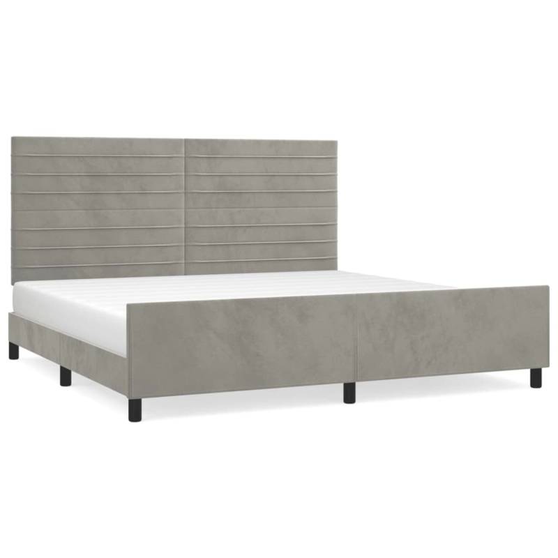 vidaXL Bettgestell mit Kopfteil Hellgrau 200x200 cm Samt Modell 51368943 von VIDAXL