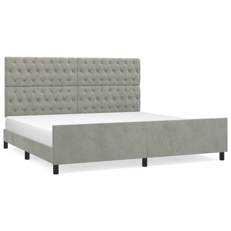 vidaXL Bettgestell mit Kopfteil Hellgrau 200x200 cm Samt Modell 81393393 von VIDAXL