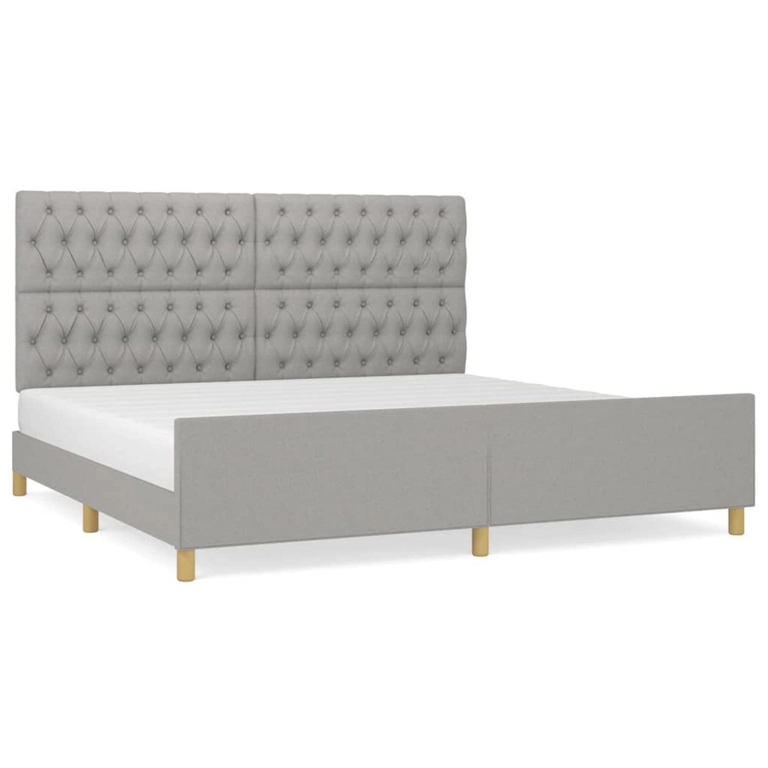 vidaXL Bettgestell mit Kopfteil Hellgrau 200x200 cm Stoff Modell 31358717 vidaXL Bettgestell mit Kopfteil Hellgrau 200x200 cm Stoff Modell 31358717 von VIDAXL