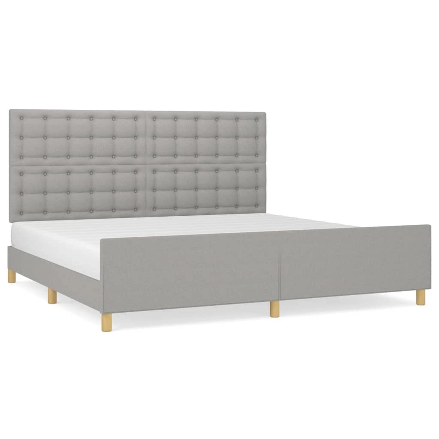 vidaXL Bettgestell mit Kopfteil Hellgrau 200x200 cm Stoff Modell 51377412 vidaXL Bettgestell mit Kopfteil Hellgrau 200x200 cm Stoff Modell 51377412 von VIDAXL