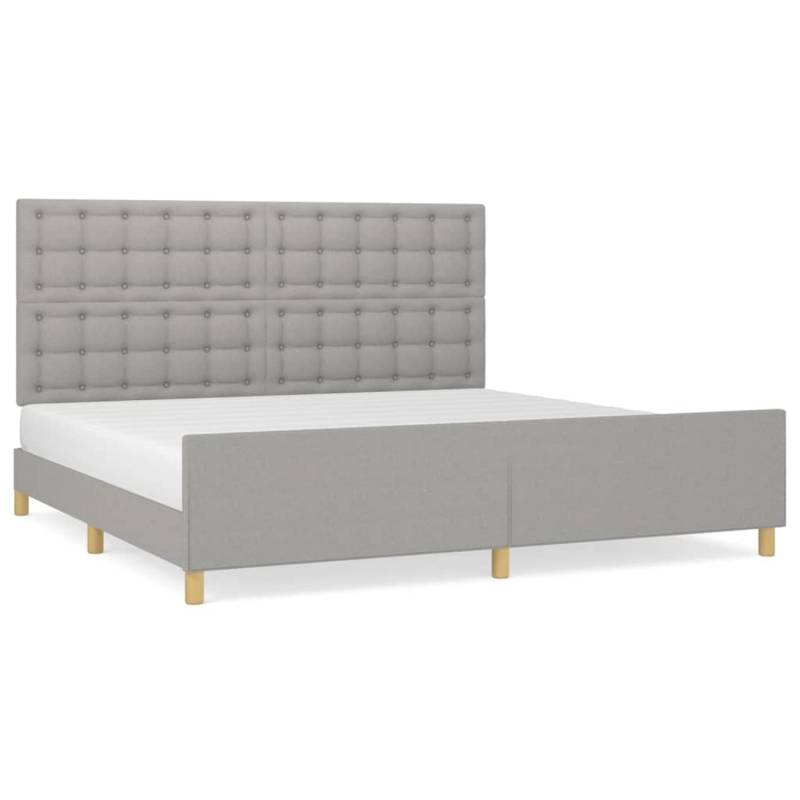 vidaXL Bettgestell mit Kopfteil Hellgrau 200x200 cm Stoff Modell 51377412 von VIDAXL