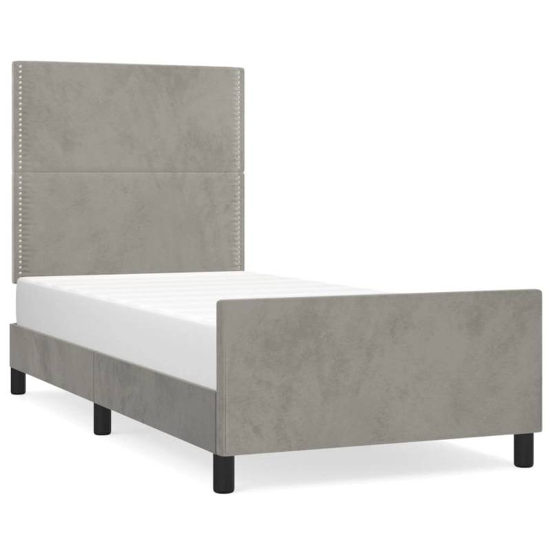 vidaXL Bettgestell mit Kopfteil Hellgrau 90x190 cm Samt Modell 31394566 von VIDAXL