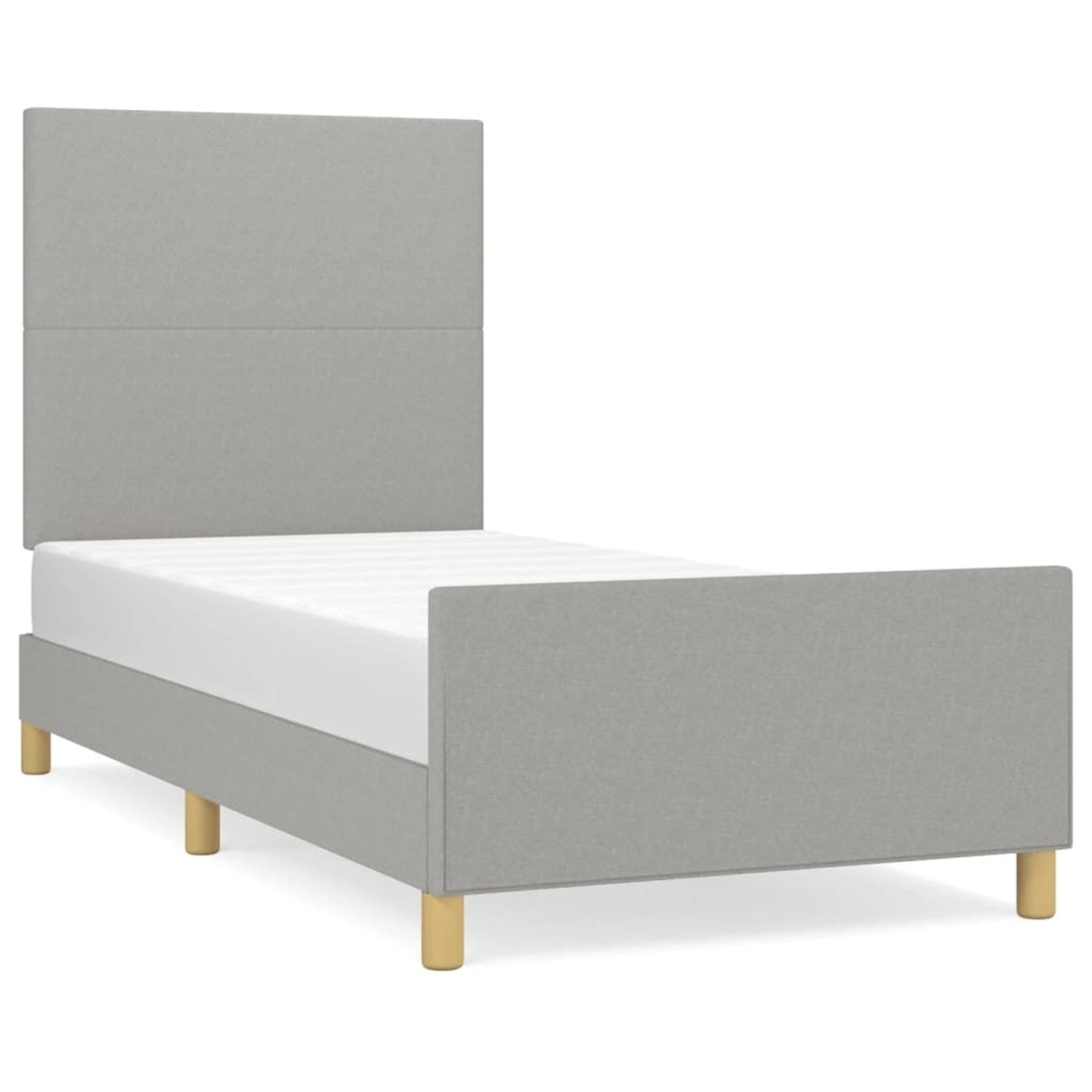 vidaXL Bettgestell mit Kopfteil Hellgrau 90x190 cm Stoff Modell 31371626 vidaXL Bettgestell mit Kopfteil Hellgrau 90x190 cm Stoff Modell 31371626 von VIDAXL