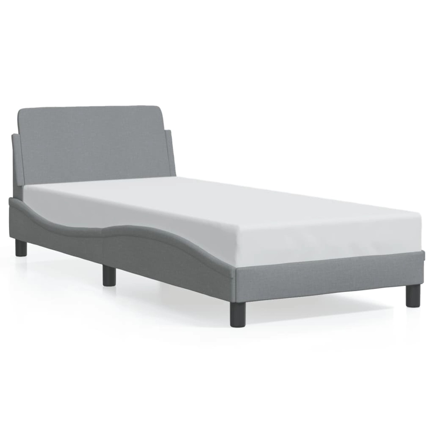 vidaXL Bettgestell mit Kopfteil Hellgrau 90x190 cm Stoff Modell 91956416 von VIDAXL