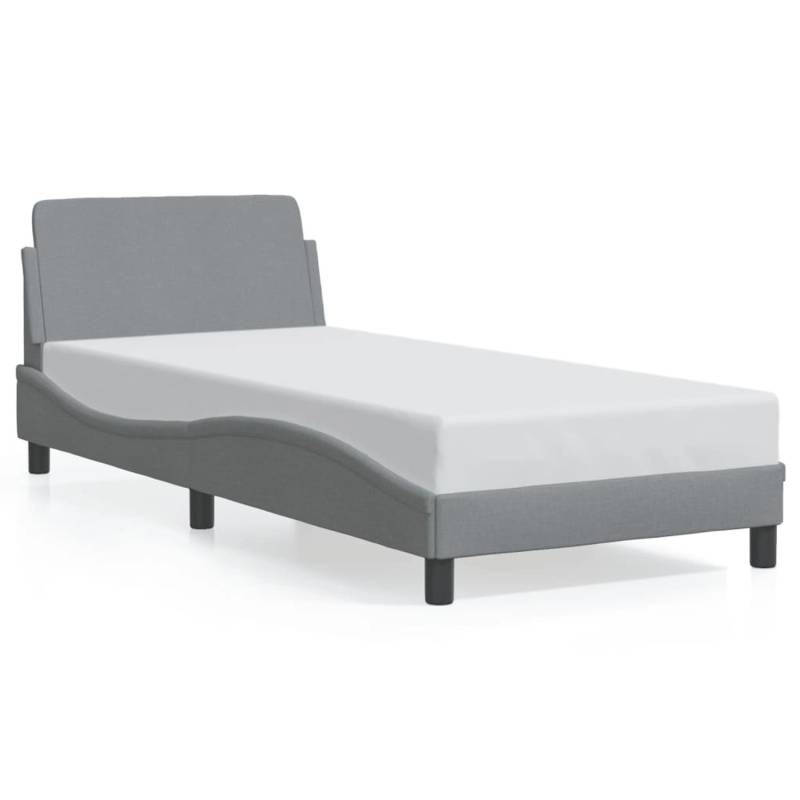 vidaXL Bettgestell mit Kopfteil Hellgrau 90x190 cm Stoff Modell 91956416 von VIDAXL
