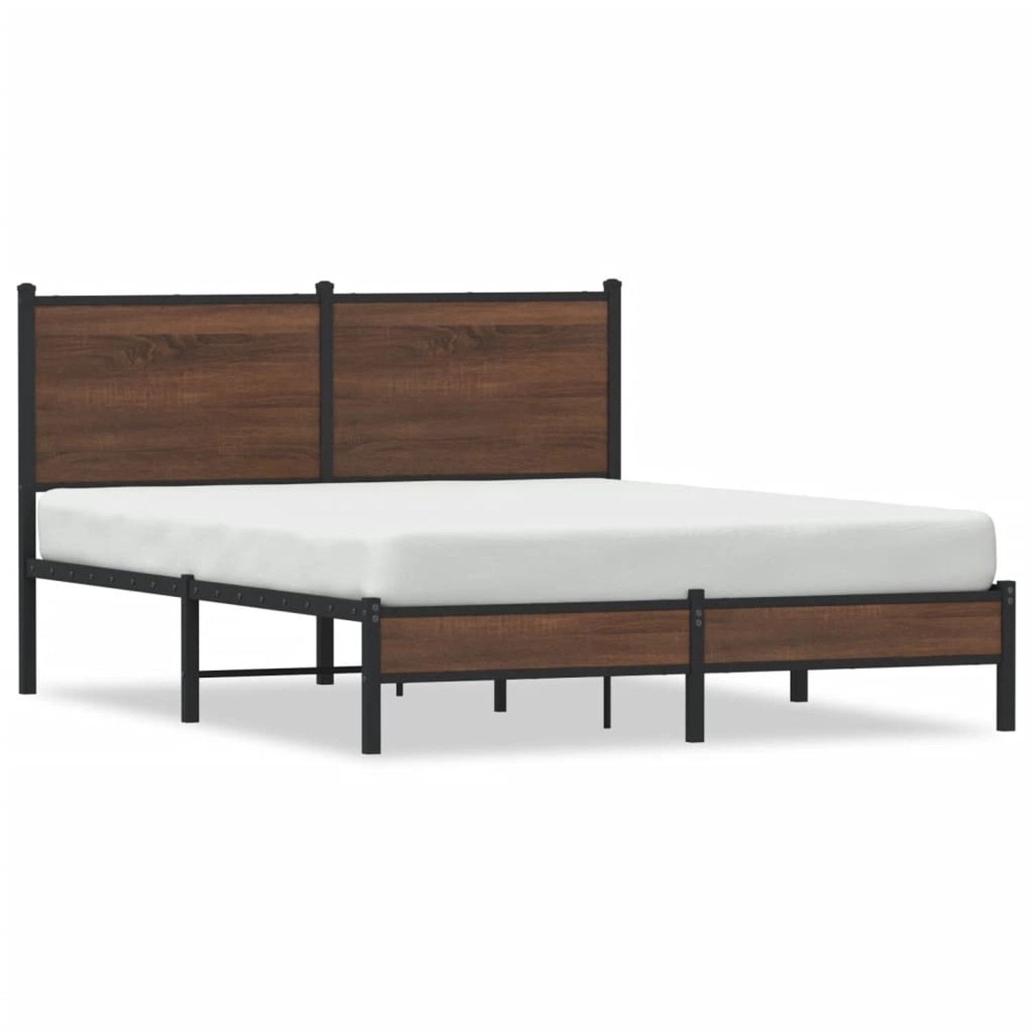 vidaXL Bettgestell mit Kopfteil Metall Braun Eichen-Optik 140x200 cm Modell 12099854 vidaXL Bettgestell mit Kopfteil Metall Braun Eichen-Optik 140x200 cm Modell 12099854 von VIDAXL