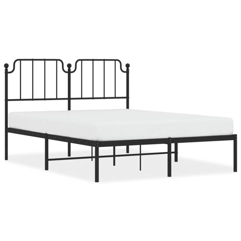 vidaXL Bettgestell mit Kopfteil Metall Schwarz 140x190 cm Modell 71930665 von VIDAXL