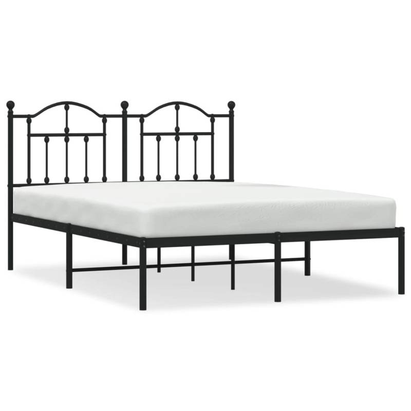 vidaXL Bettgestell mit Kopfteil Metall Schwarz 140x200 cm Modell 71846313 von VIDAXL