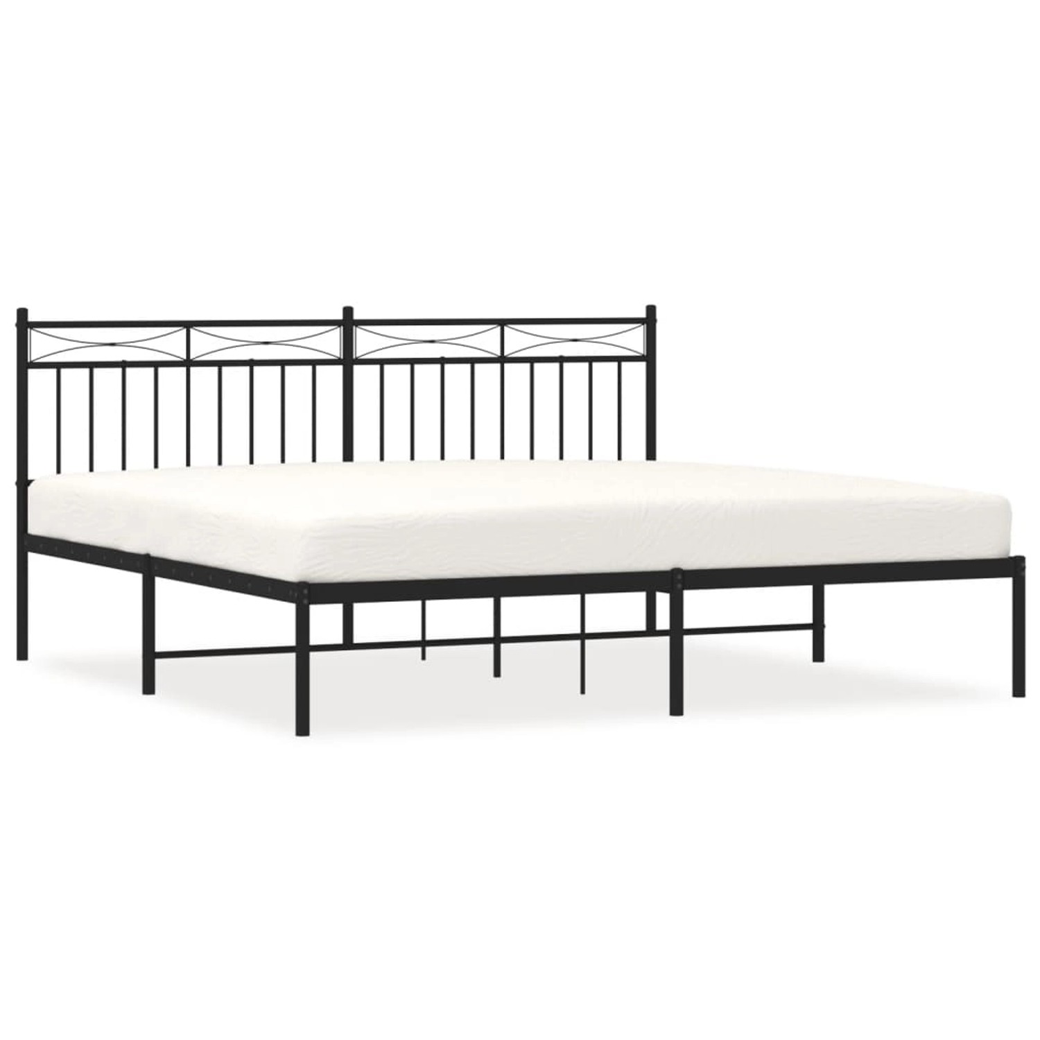 vidaXL Bettgestell mit Kopfteil Metall Schwarz 183x213 cm Modell 181909418 vidaXL Bettgestell mit Kopfteil Metall Schwarz 183x213 cm Modell 181909418 von VIDAXL