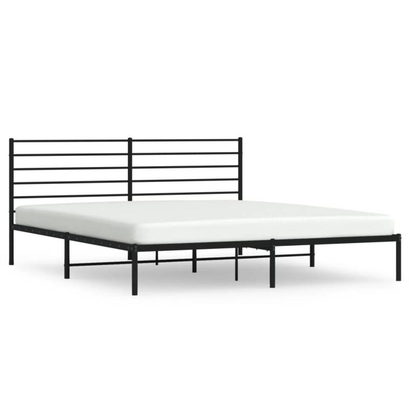 vidaXL Bettgestell mit Kopfteil Metall Schwarz 183x213 cm Modell 21740744 von VIDAXL