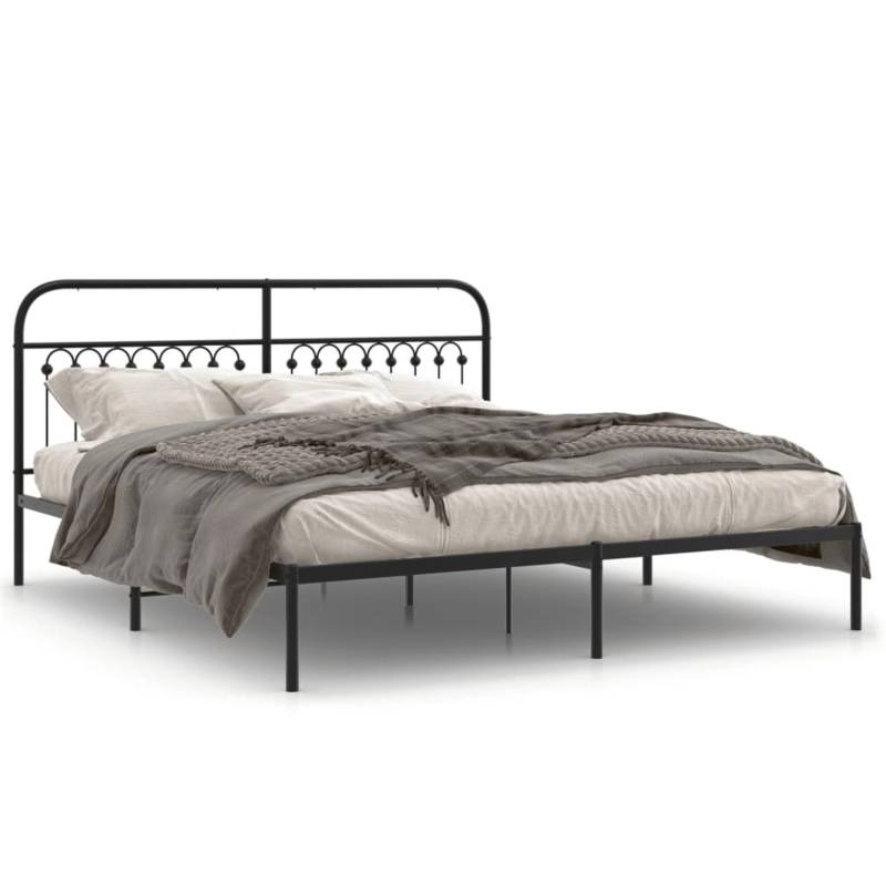 vidaXL Bettgestell mit Kopfteil Metall Schwarz 183x213 cm Modell 32104343 von VIDAXL